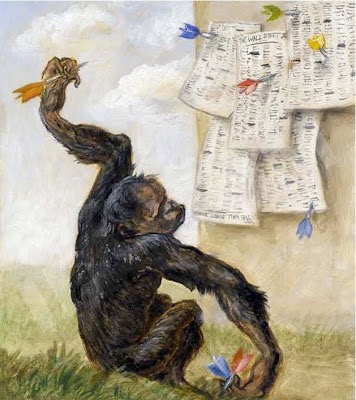 image of chimpanzee throwing darts