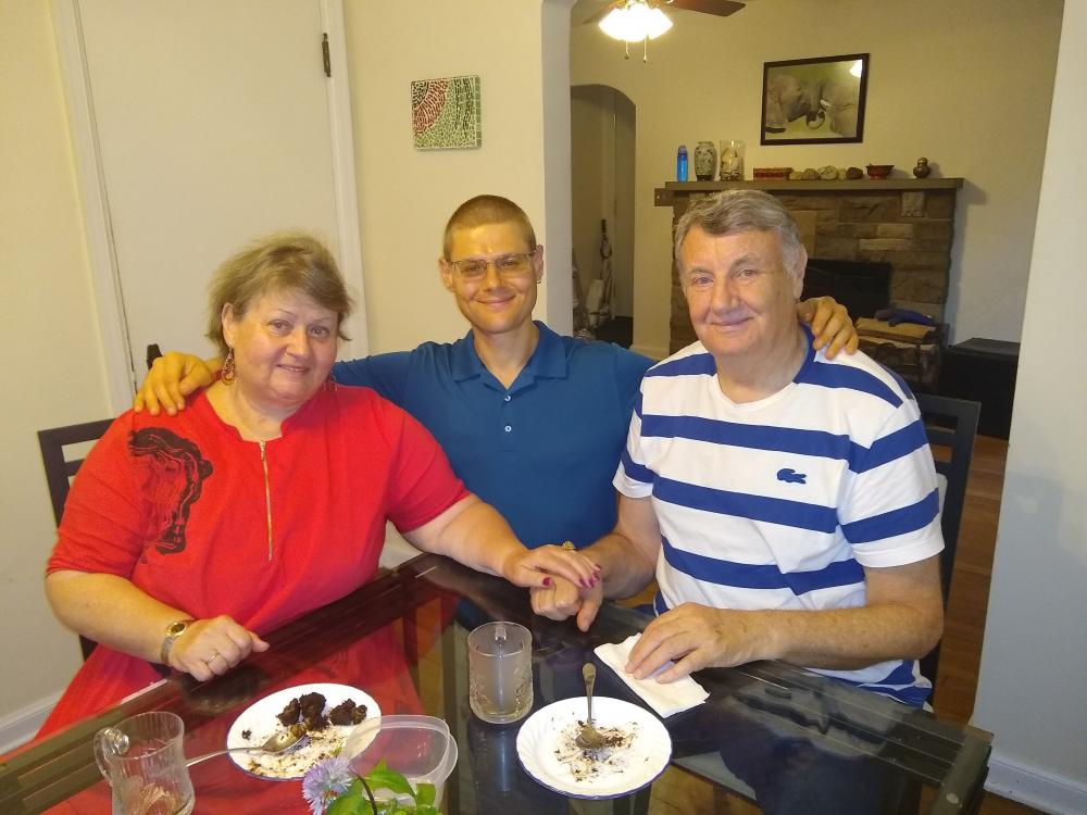 photo of Gleb with his parents