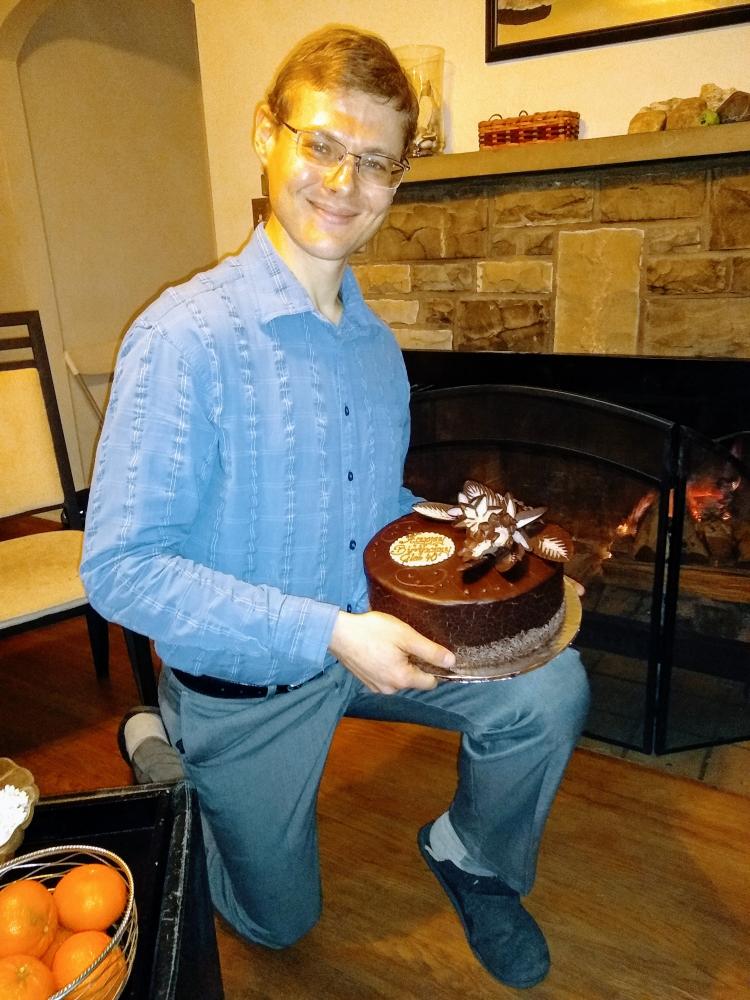 photo of Gleb with birthday cake